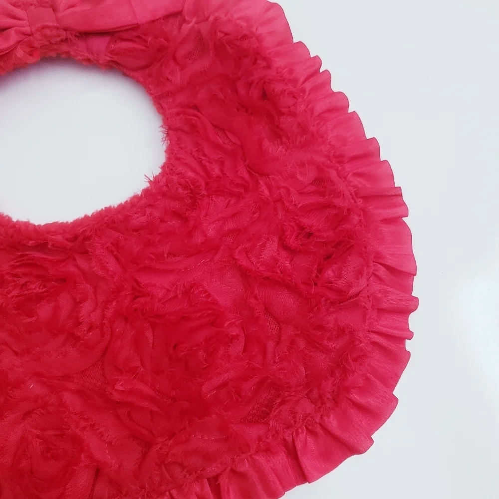 Mud Pie Mesh Rose Cluster Baby Bib